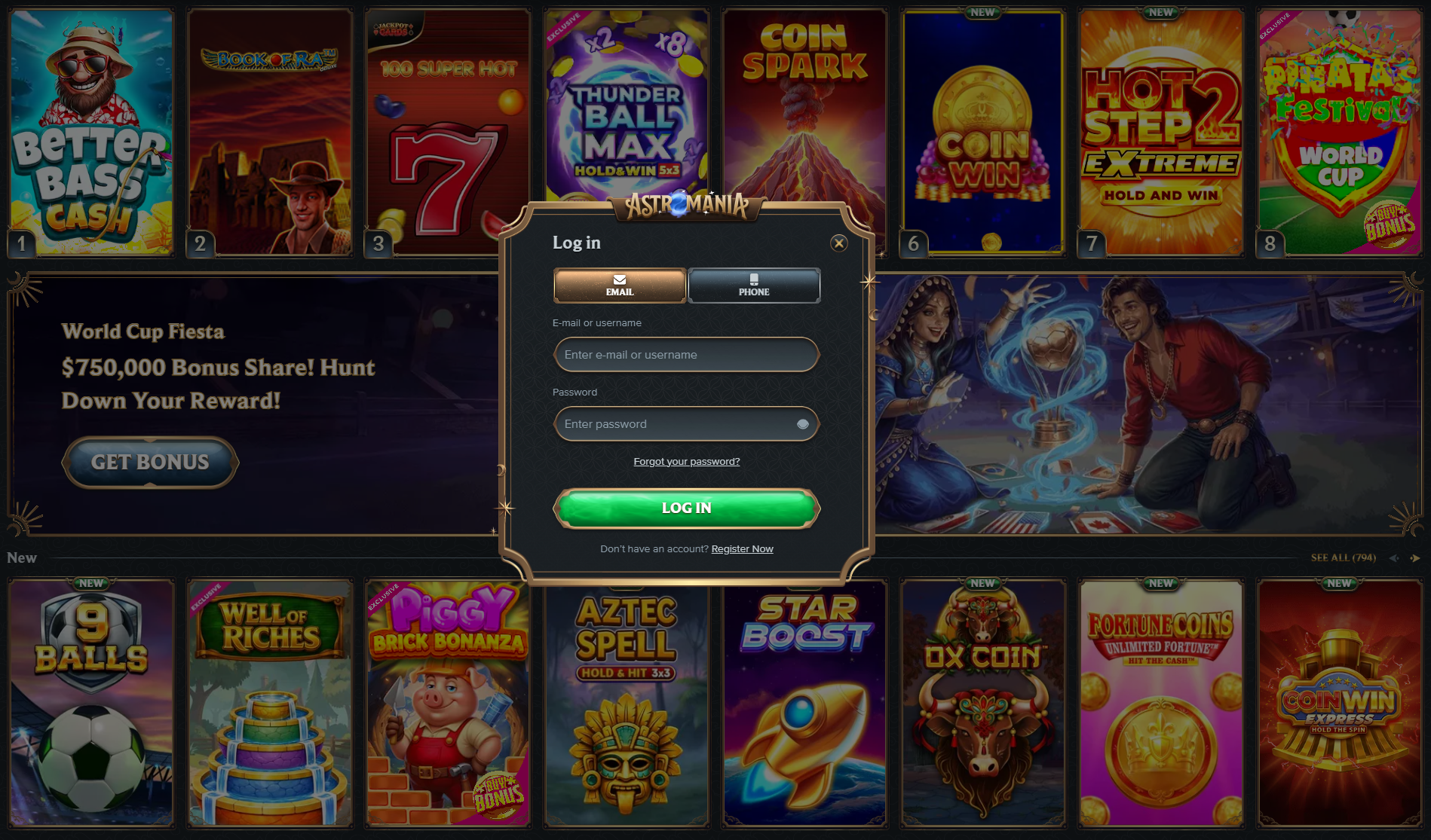 Astromania Casino Login - Access Your Account
