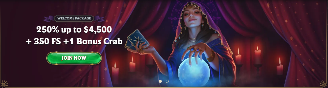 Astromania Casino - Welcome Package 250% up to $4,500 + 350 Free Spins + Bonus Crab