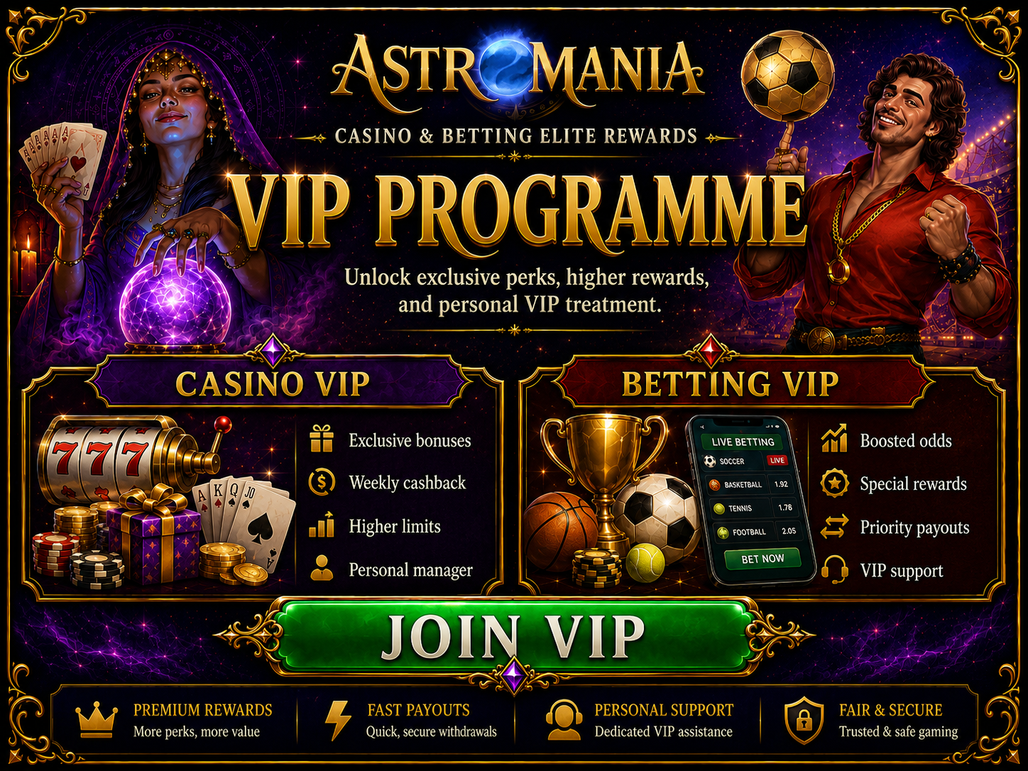 Astromania VIP Programme - 5 Levels of Exclusive Casino Rewards